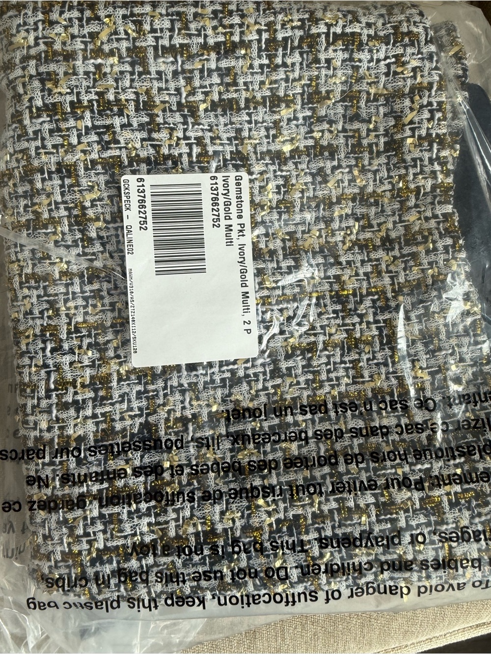NWT LOFT Tweed Mini Skirt in Black, White, Gold - Picture 3 of 3